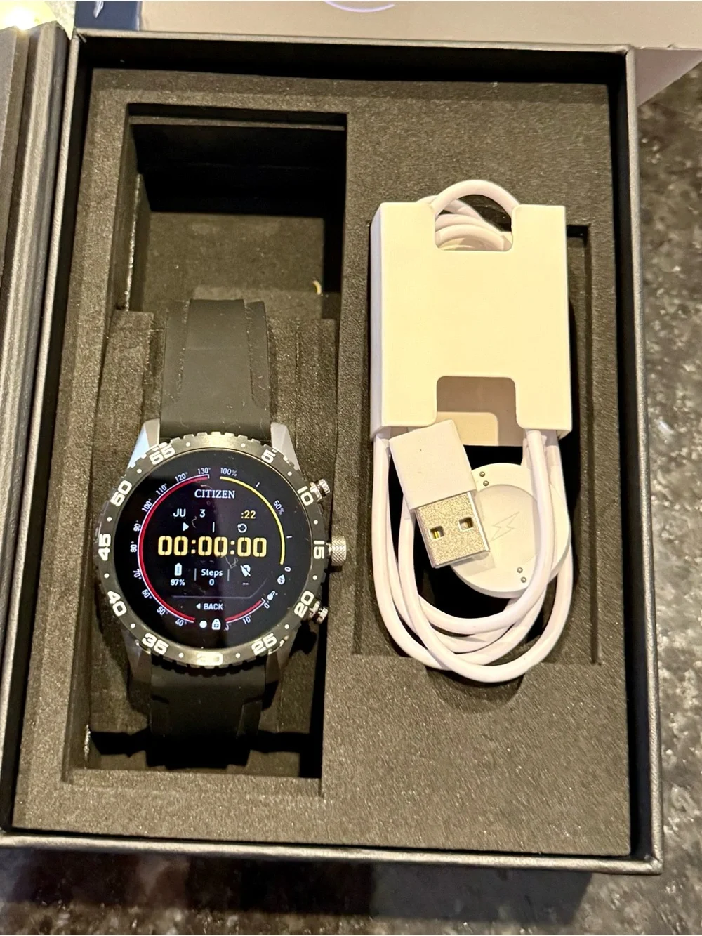 Citizen Black Smartwatch with Silicone Band